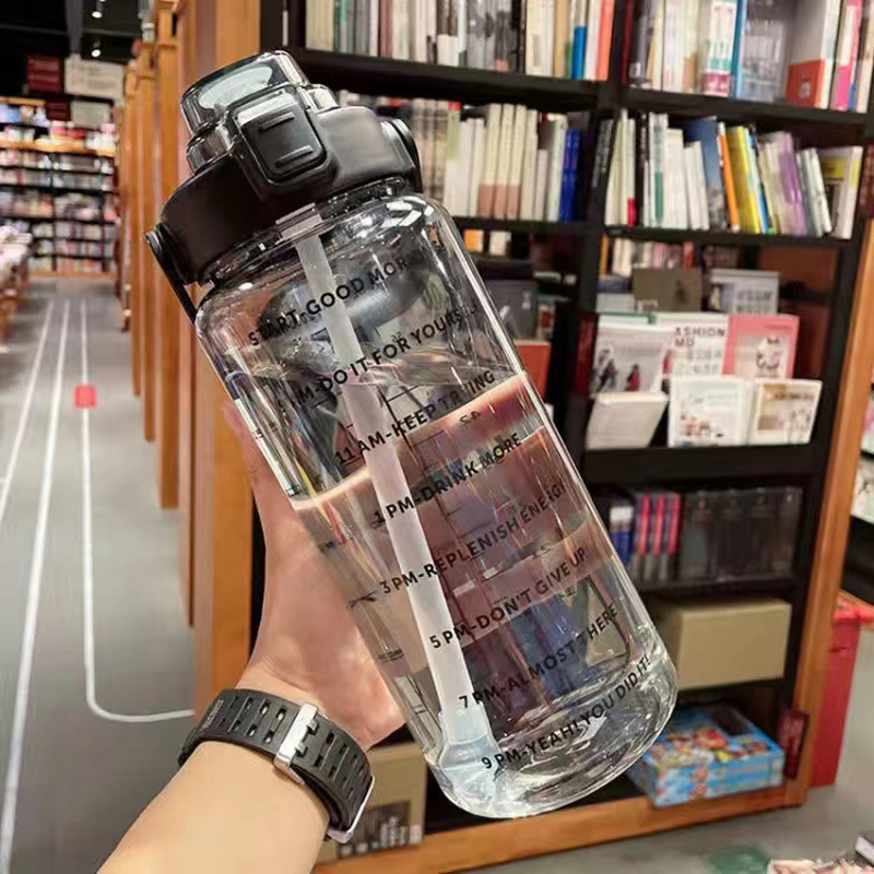 Liter Water Bottle With Straw Female Jug Girls Portable Travel