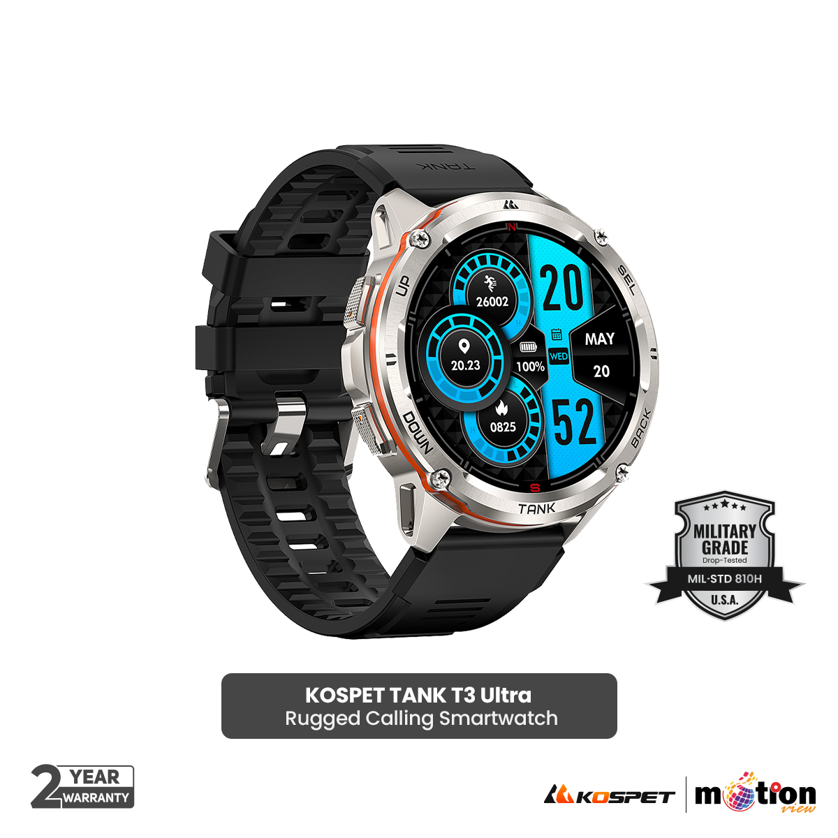 Kospet Tank T Ultra Dual Ultimate Rugged Smart Watch With Amoled