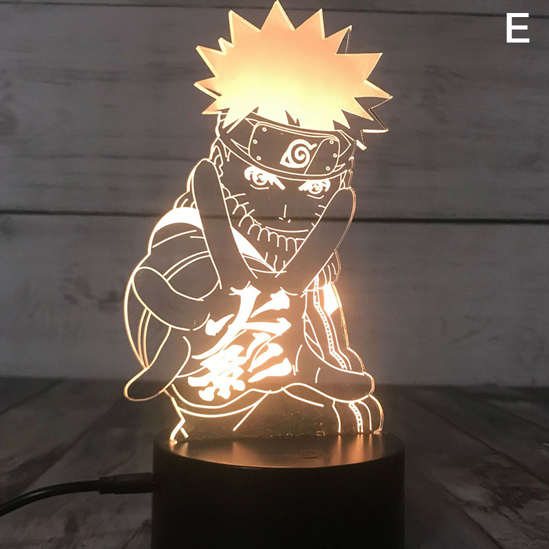 3D Night Lights Naruto Team Uzumaki Naruto Sasuke Sakura Figure LED