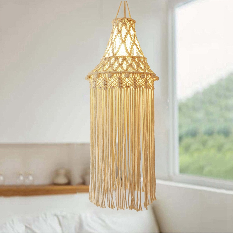 Macrame Hand Woven Pendant Light Boho The Top Knott You Think We Create