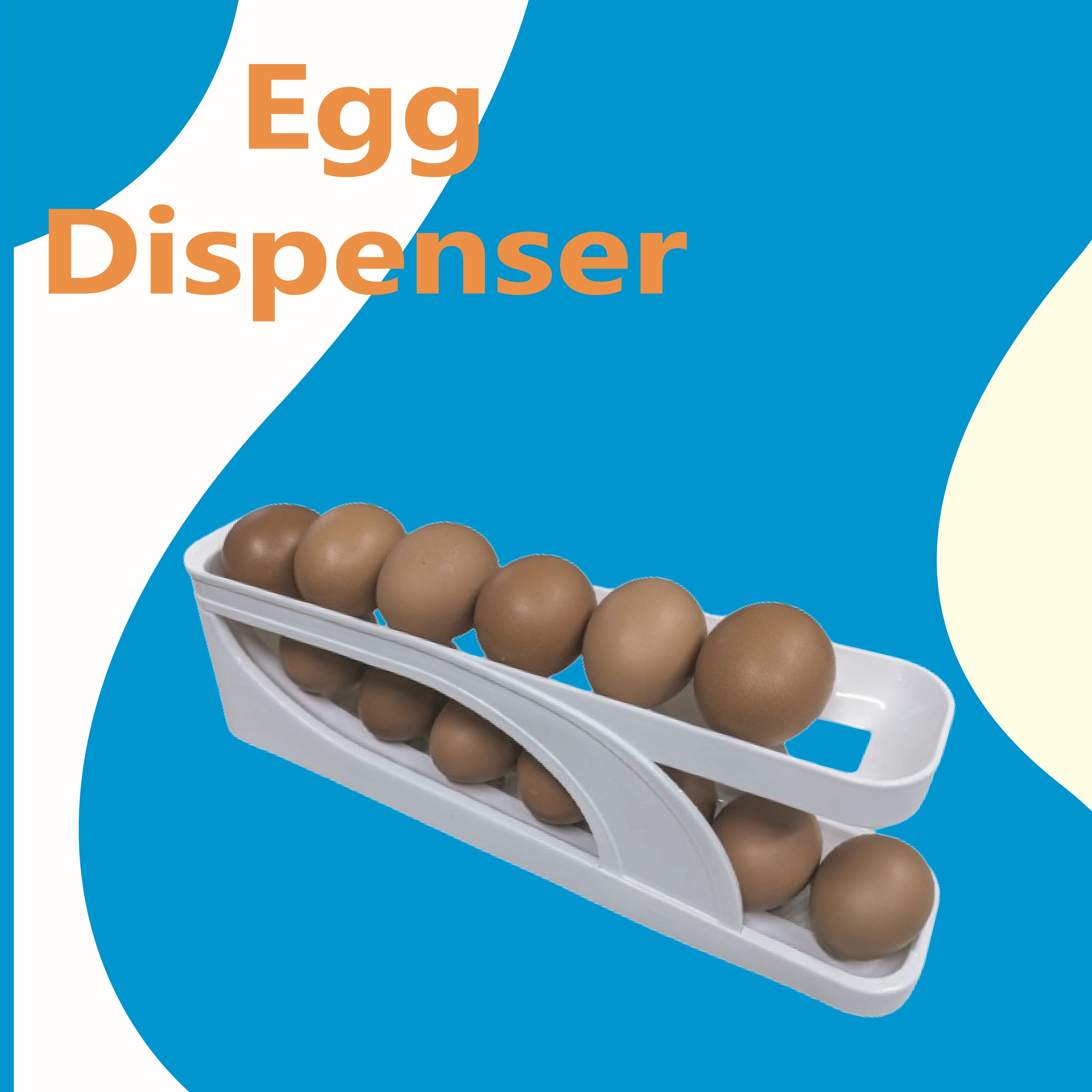 Double Layer Egg Dispenser Automatic Roll Down Egg Storage Rack Slide