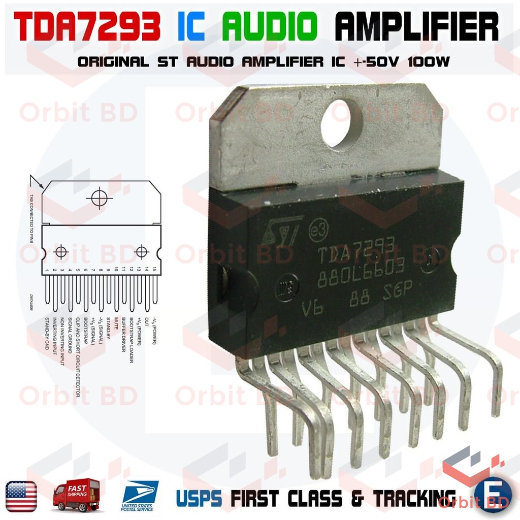 A Class TDA 7293 TDA7293 TDA7293S TDA7293SA IC 6V 12V 120V 100W Dual