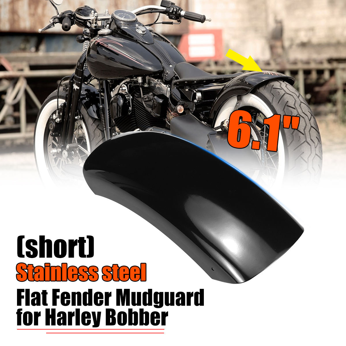 6 1 Flat Motorcycle Fender Mudguard Stainless Steel Trailer For