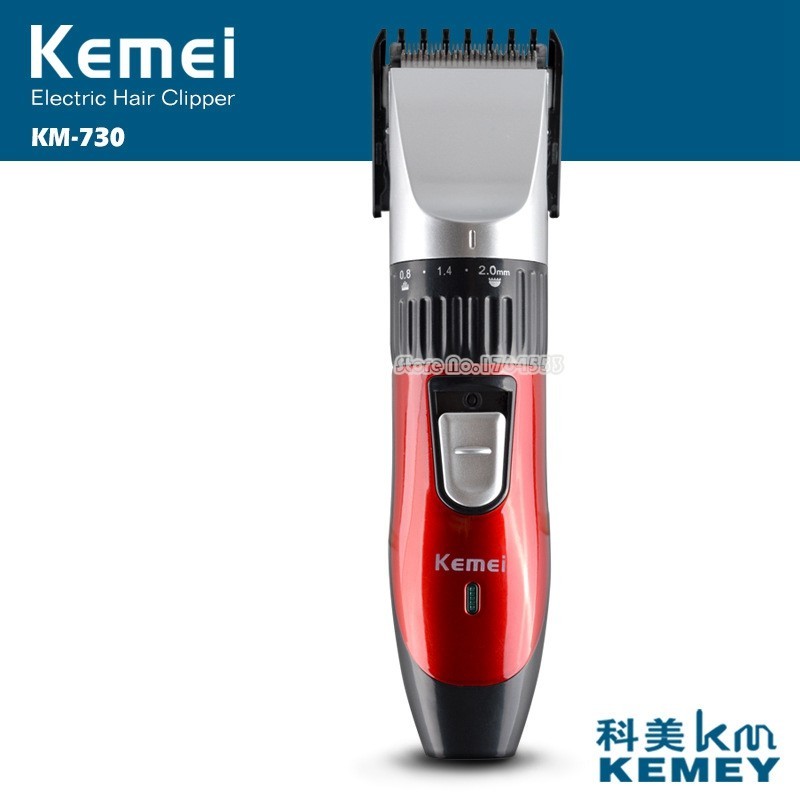 Red Kemei KM-730 Rechargeable Wireless Hair Clipper Professional Shaving Machine Razor Barber Cutting Beard Trimmer Men's Care-9