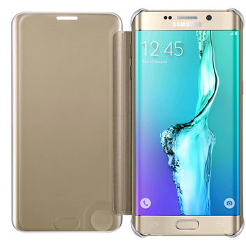 Official Samsung Galaxy S6 Edge Plus Clear View Cover Case - Gold