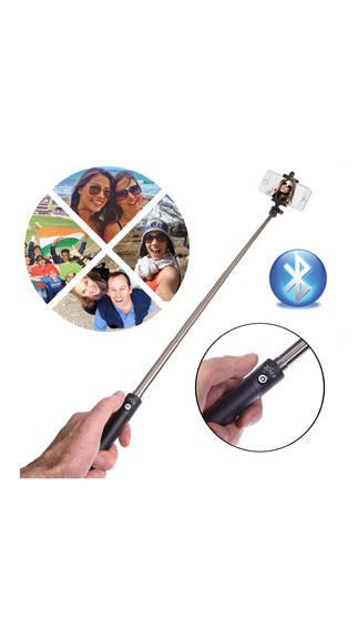 Xtra XT-Click Premium Selfie Stick For Apple and Android Devices (Black)
