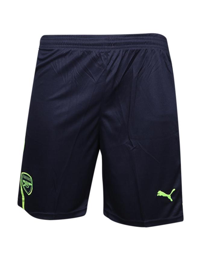 Half Polyester Sports Pant For Men - Navy Blue and Lime