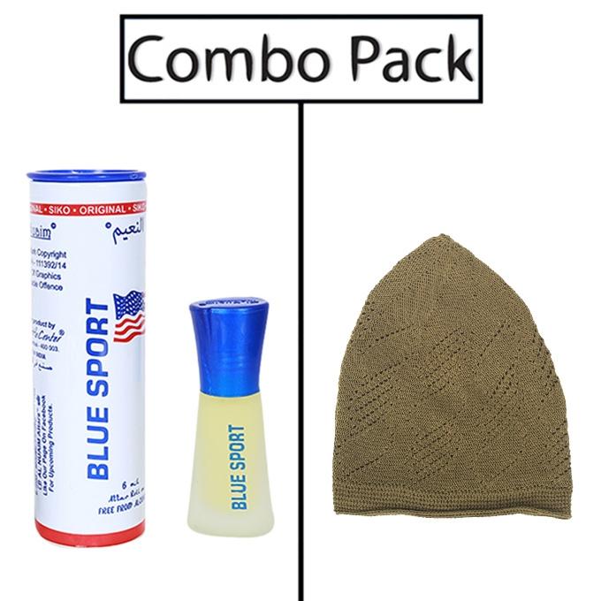 Combo of Al- Nuaim Blue Sports Attar and Ash Tupi