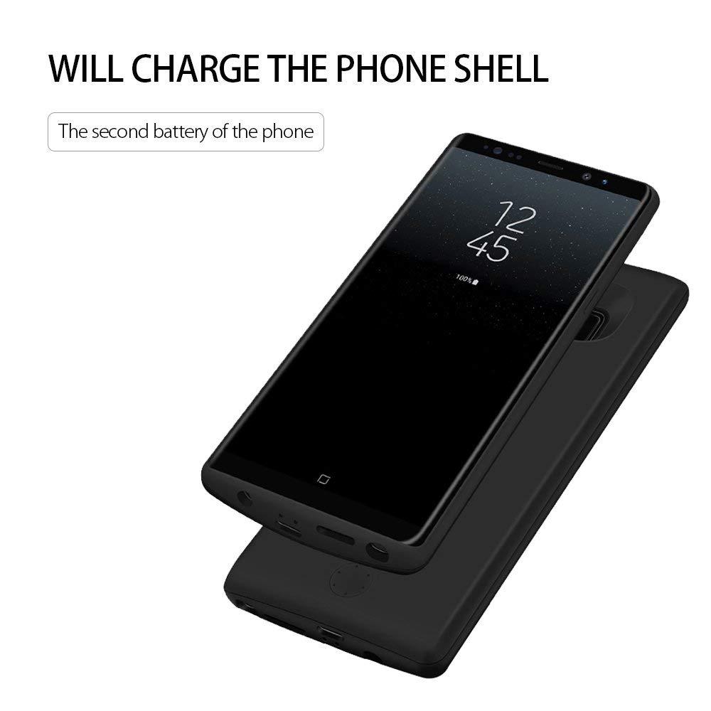 Galaxy Note 8 Battery Case 6500mAh External Battery Portable Charger - Black. 