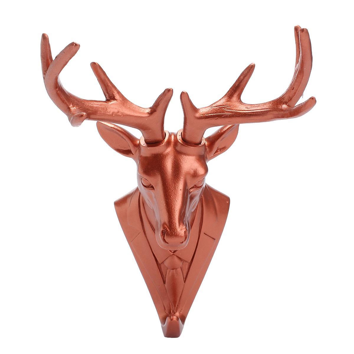 Tie Suit Deer Stag Head Hook Wall Mount Hanger Rack Holder Poly Resin Home Decor. 