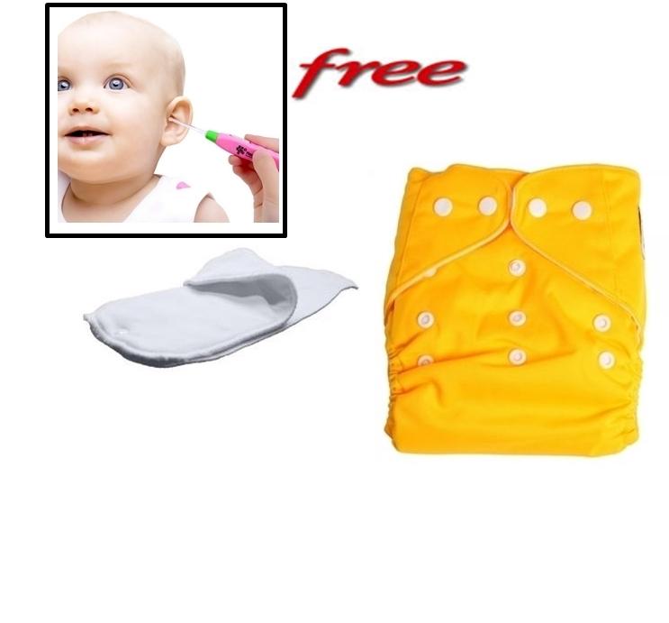 Reusable Cloth Diaper And Free Ear Pick. 