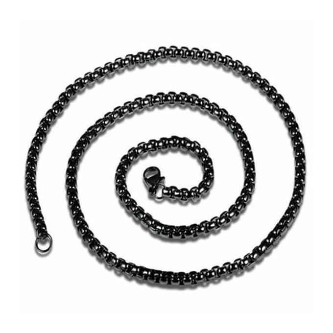 Black Metal Necklace for Men - Black 