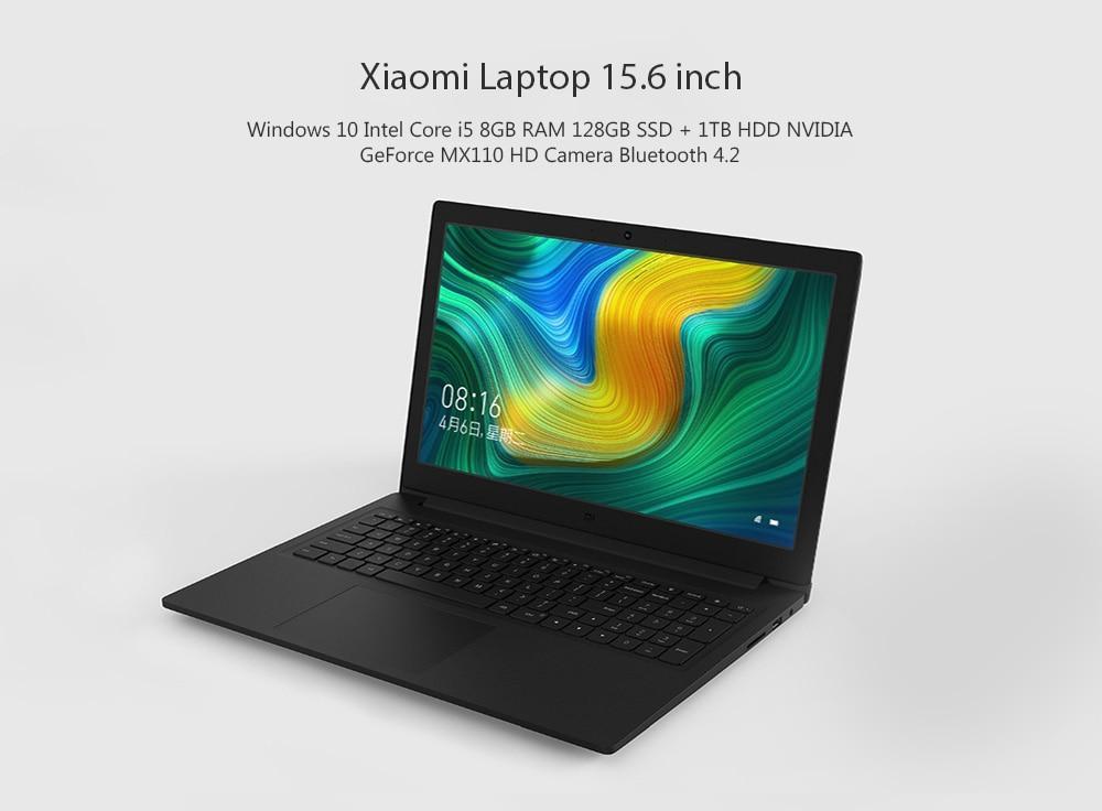 Xiaomi Mi Notebook Ruby 15.6 inch Windows 10 Intel Core i5 8GB RAM 128GB SSD + 1TB HDD NVIDIA GeForce MX110 HD Camera Bluetooth 4.2 - Dark Gray