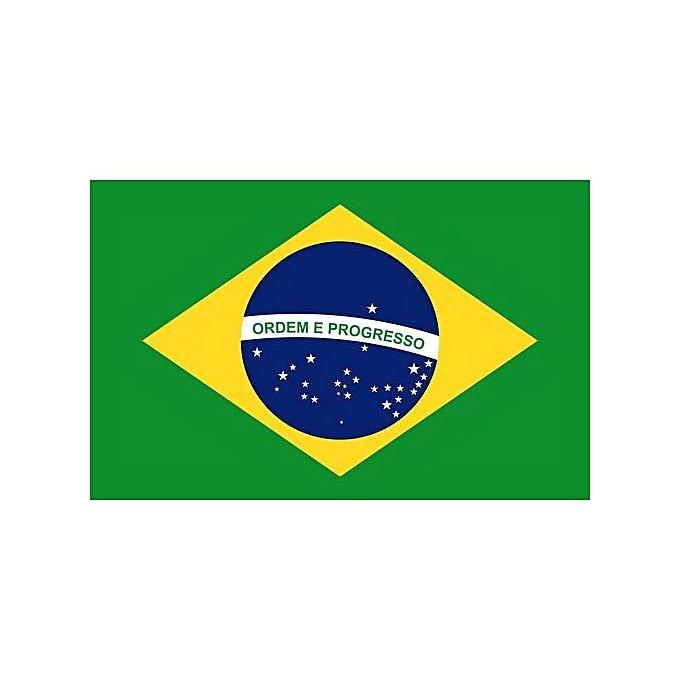 Brazil National Flag - 10 x 3.5 Feet (Local) - Multi Color. 