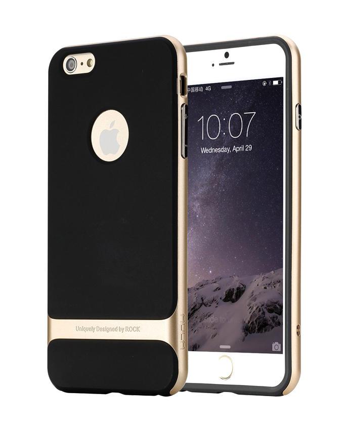 Royce Series Slim Hybrid Protective Case for iPhone 6s Plus - Black and Gold. 
