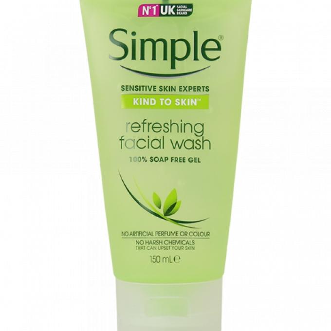 simple kind to skin refreshing facial wash gel