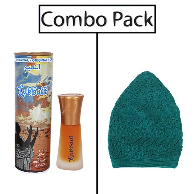 Combo of Al- Nuaim Labbaik Attar and Green Tupi