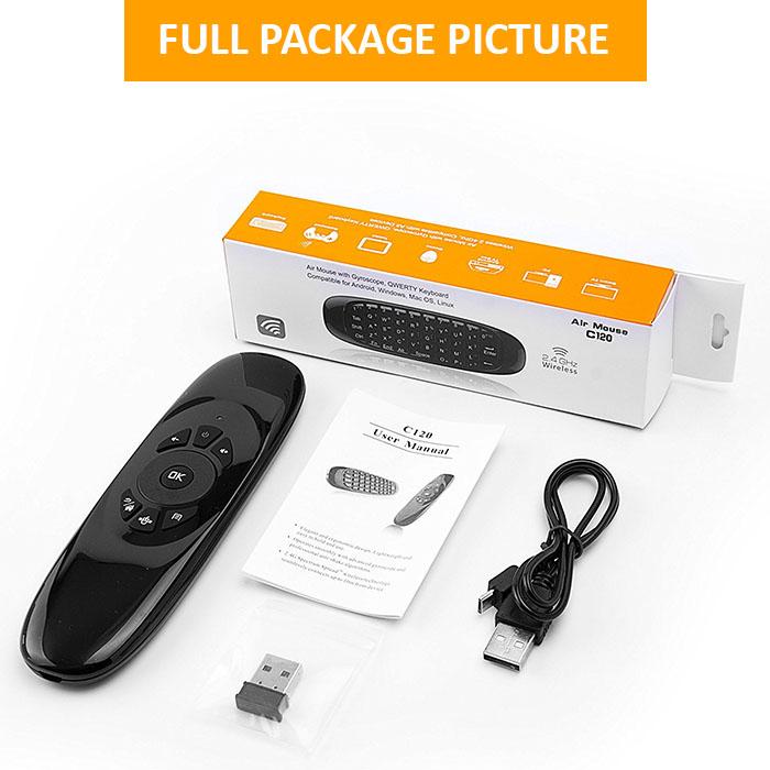 C120 Wireless Fly Air Mouse Keyboard for Android TV Box - Enjoy Convenient Control and Netflix Subscription - Enhance Your TV Experience. 
