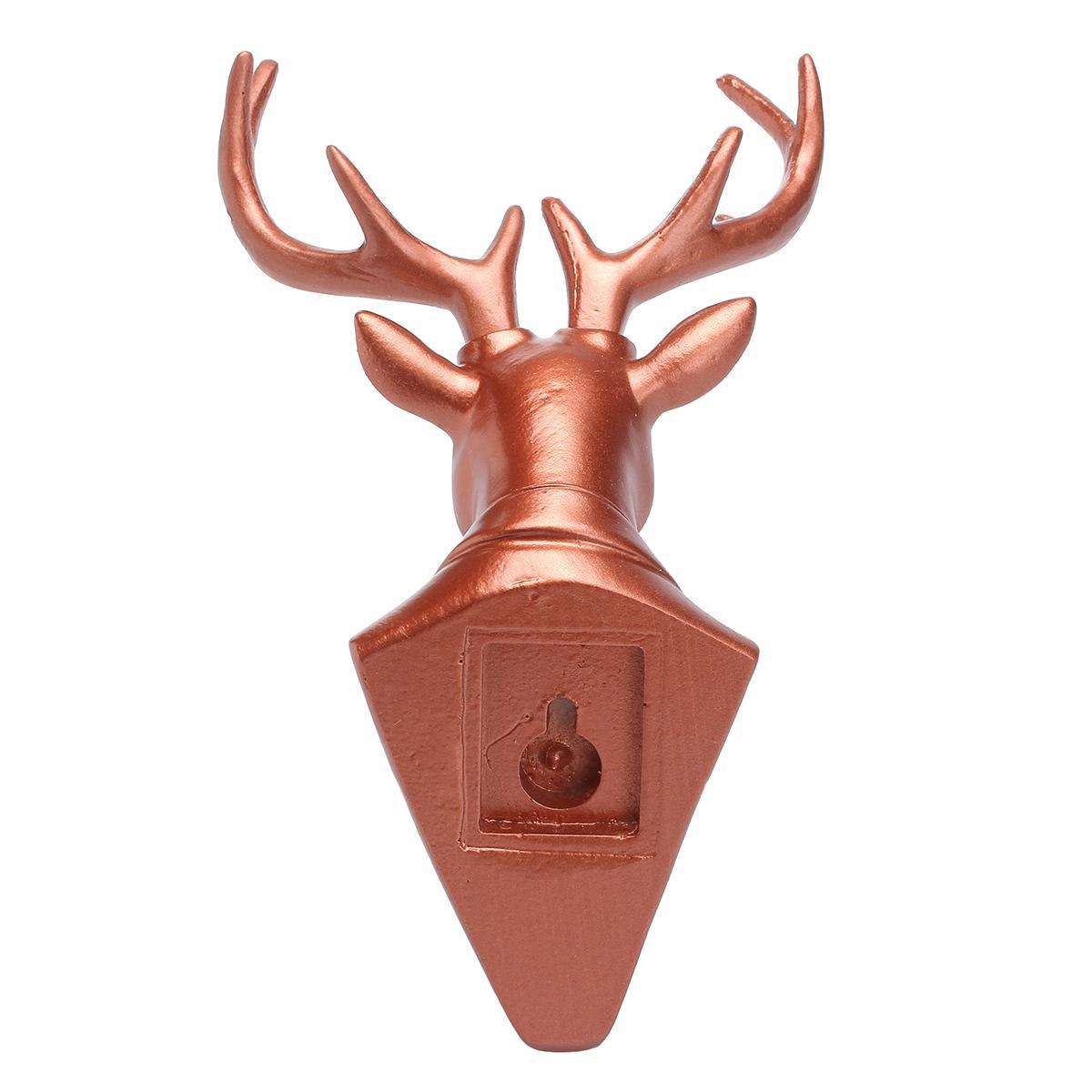 Tie Suit Deer Stag Head Hook Wall Mount Hanger Rack Holder Poly Resin Home Decor. 