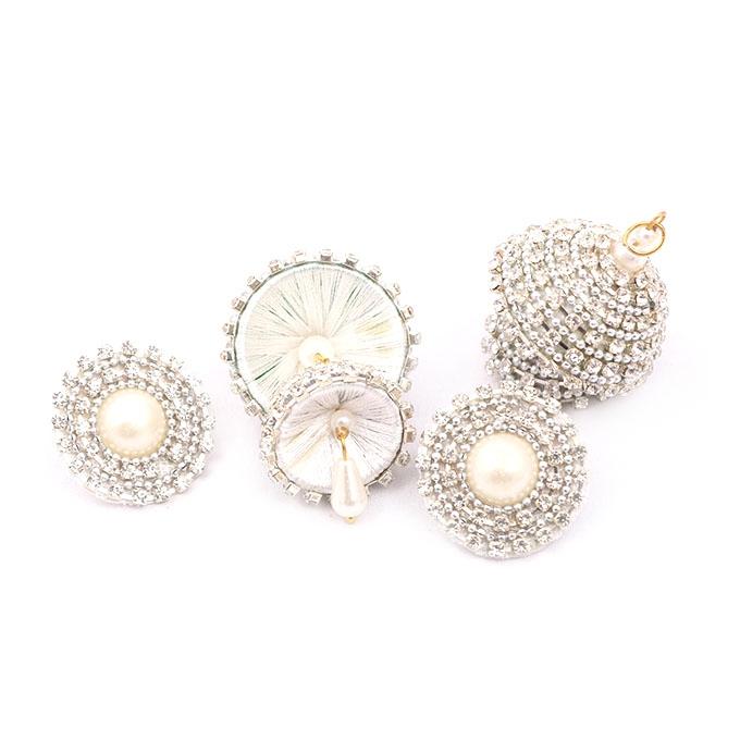 Silver Silk Thread Earring For Women