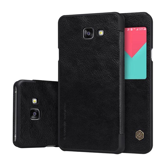 Qin Series Leather Flip Cover for Samsung Galaxy Note 5 - Black. 