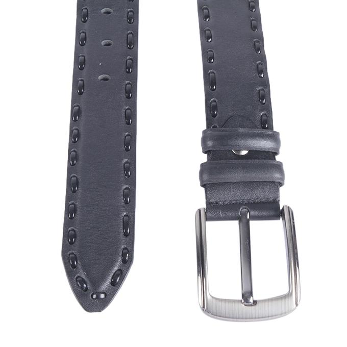 Black Leather Casual Belt For Men