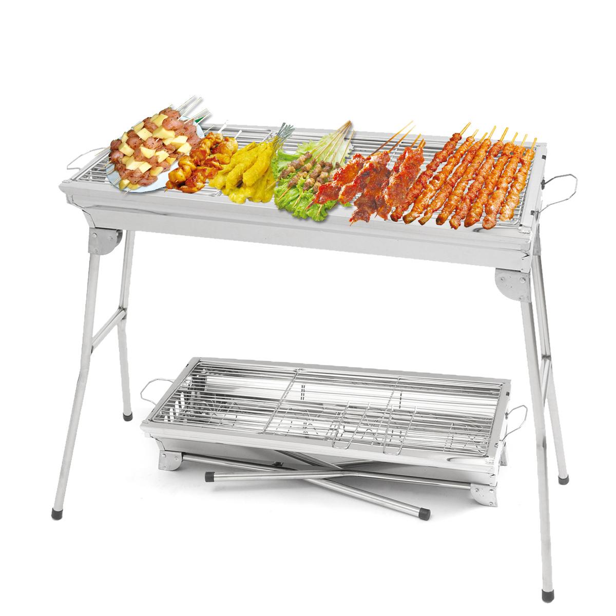 Charcoal Grill, Barbecue Grill Stainless Steel BBQ Smoker Barbecue