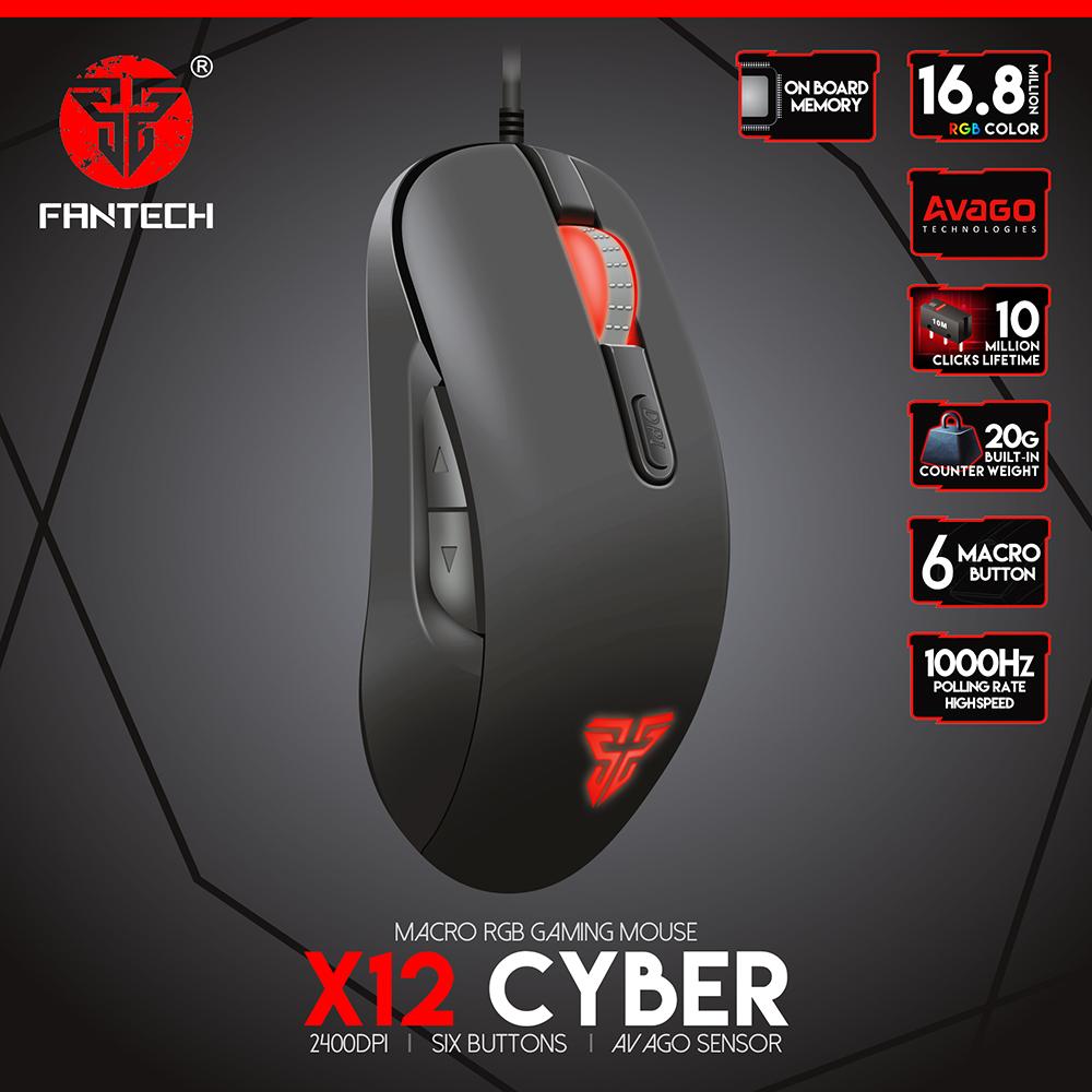 FANTECH X12 CYBER MACRO RGB GAMING MOUSE