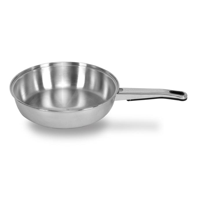Stainless Steel Frying Pan with Glass Lid -22 - Silver. 