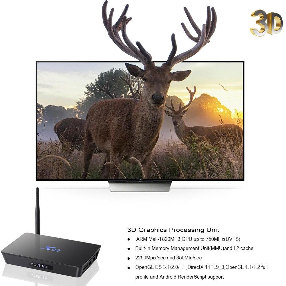 X92 Smart TV Box Android 7.1 4K WIFI Media Player Amlogic S912 Octa-Core HDMI 2.0 2G+16G - Tv Box. 