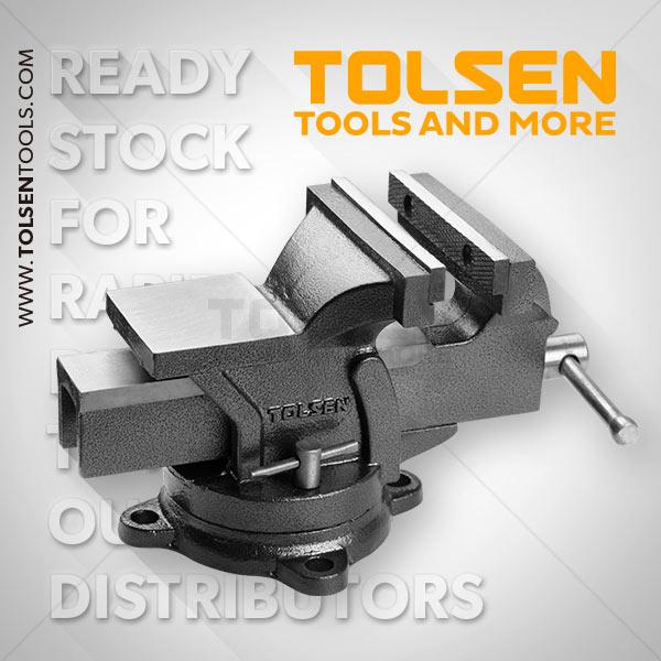 TOLSEN Swivel Base Bench  Vice  5" 125mm with Anvil Model: 10104 - Kings Trading. 