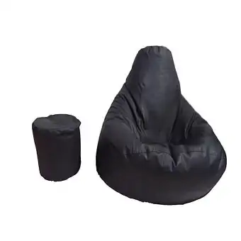 Latex Leather Bean Bag 36 Black