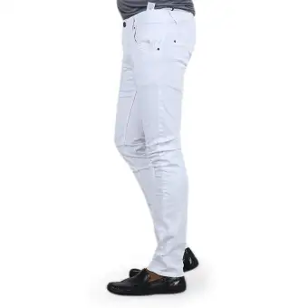men's white denim jeans