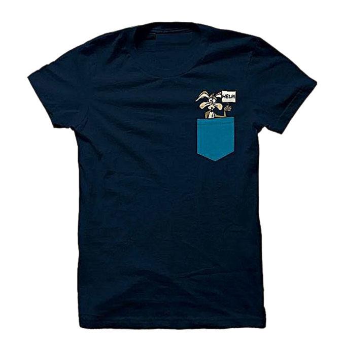 Navy Blue Cotton T-shirt for Men