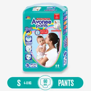 Avonee Disposable Diaper Pants Baby 2 Mini S (4-8 KG) 60 PCs