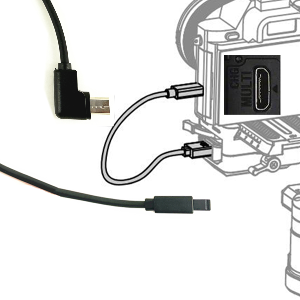 MCC-Multi Ronin-S Multi-Camera Control Cable for DJI Ronin S Stabilizer Sony A9 A7 A7R A7S II III IV A6600 A6500 A6300. 