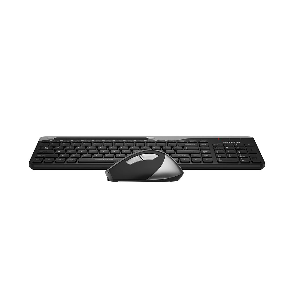 A4tech Fstyler FB2535C Multi-mode Wireless Keyboard & Mouse Combo - Bluetooth/2.4G - Ultra-Slim Keycap - Compact Size - Rechargeable Mouse - For Windows / Android / Mac / iOS - Smokey Grey. 
