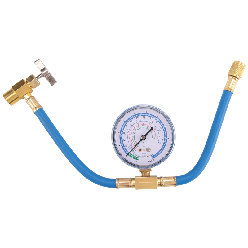 Air Conditioner A/C Oil Injector Tool with Gauge R12 R134A Adapter. 