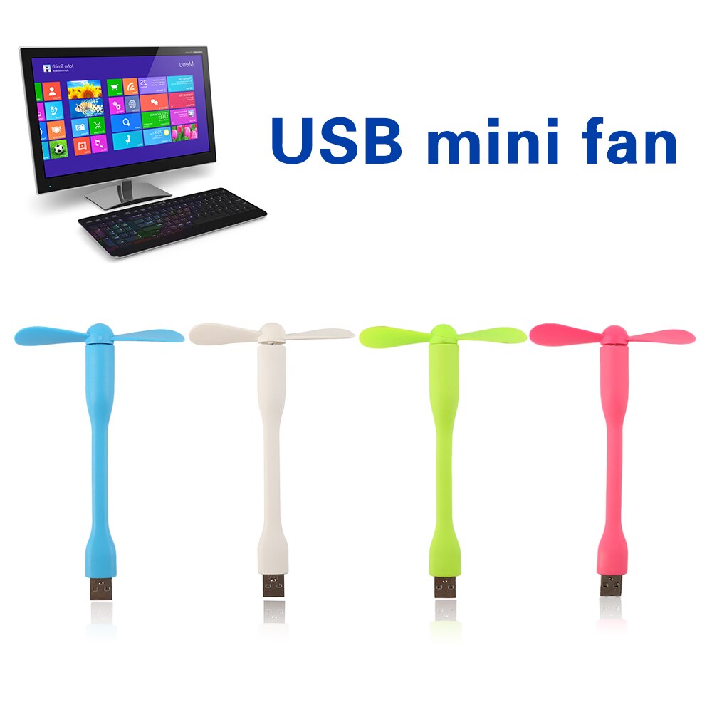 USB Fan Flexible Portable Mini Fan And USB LED Light Lamp For Power Bank Notebook Computer Summer Gadget. 