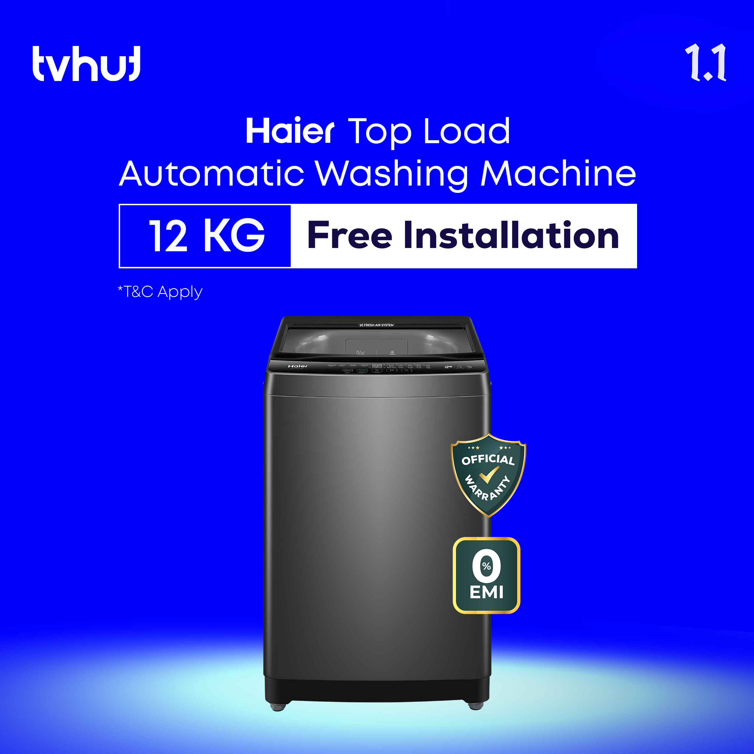 Haier 12 KG Top Load Fully Automatic Washing Machine with Official Warranty
