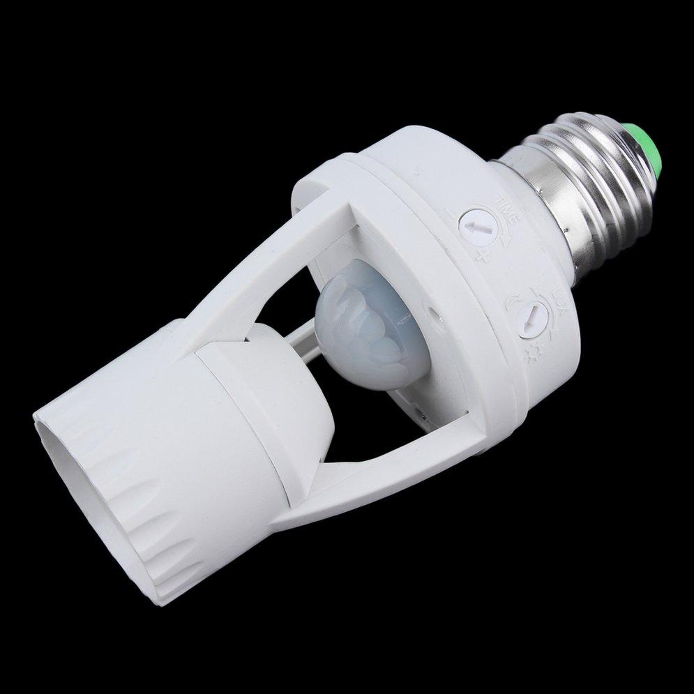 E27 LED Infrared Motion Detection Light Sensor Light Bulb Switch Home White. 