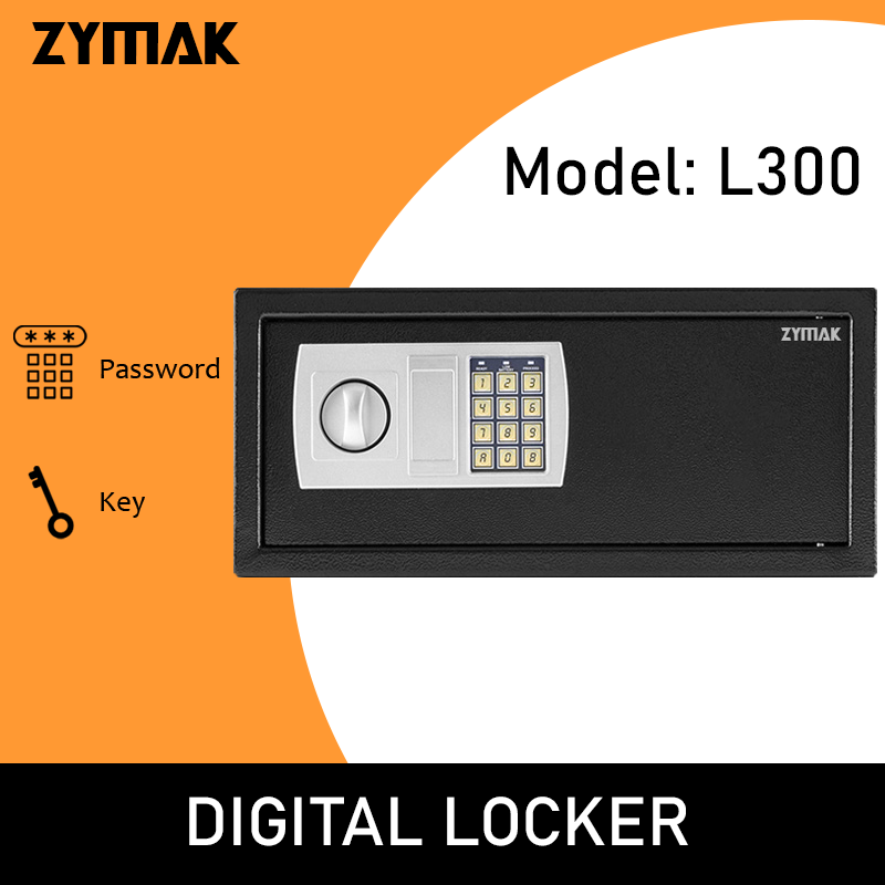 A Digital Locker Safe Box Zymak L300 Wide Size Security Safe Vault Black Color Shinduk Password Locker. 