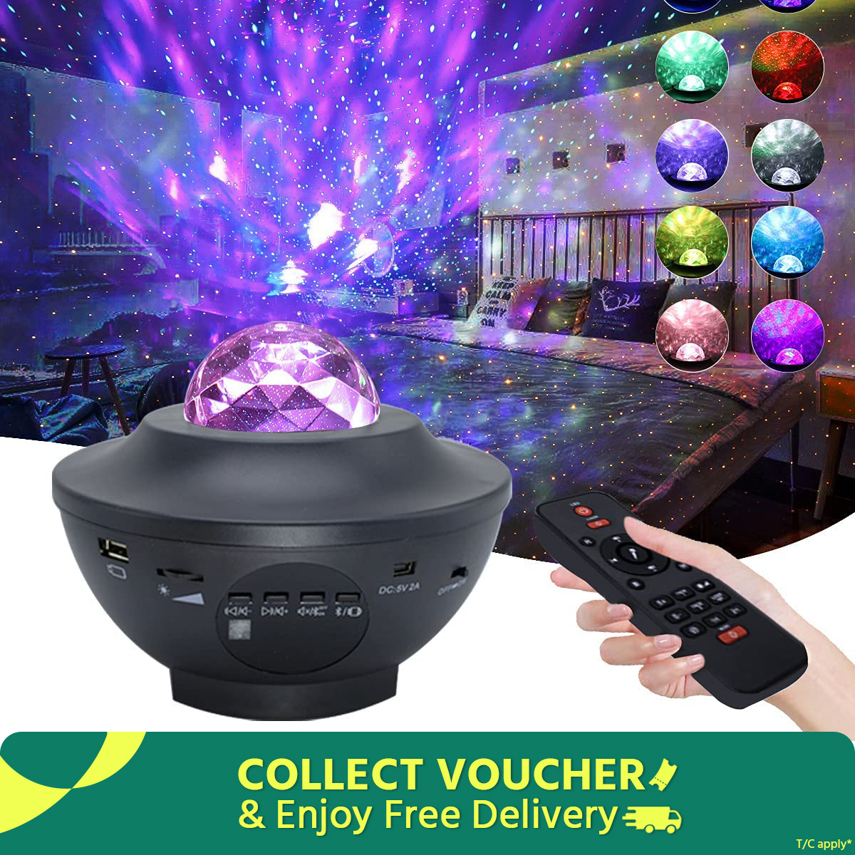 Galaxy Projector Star Starry Sky LED Night Light Projector Bluetooth Speaker Bedroom Lamp Universal Mini LED Lights Projector Light