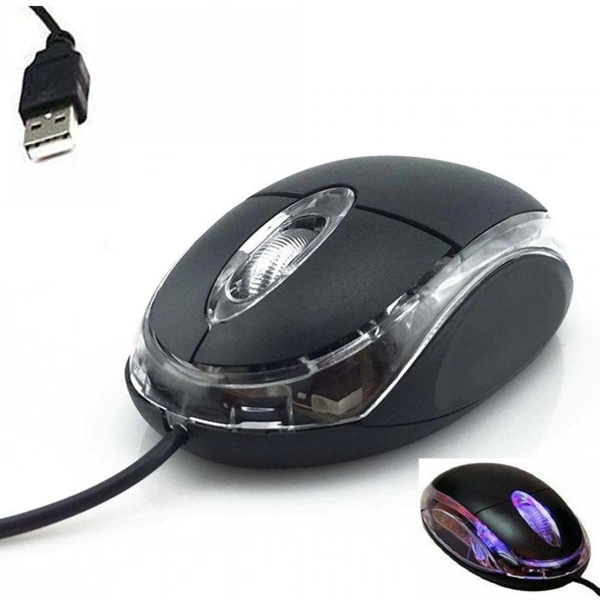 Enjoy Precision Control With Black Usb 2.0 3D Led Optical Wheel Wired Mouse For Pc Laptop Notebook - Enhance Your Computing Experience