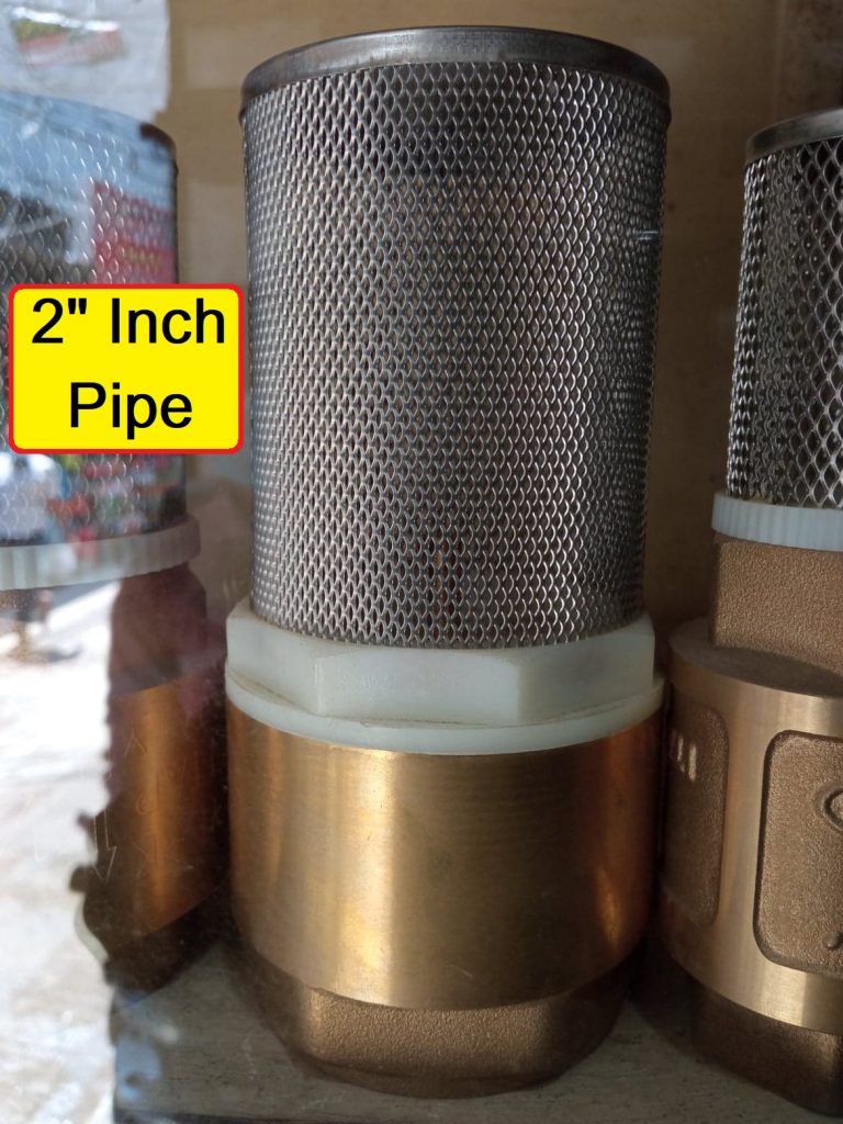 FOOT Valve With NET FILTER 2″ Inch Female Check Bulb For 2 Inch Pipe Fitting Copper Body With Stainless Steel Net Filter For AC DC Waters Pump. 