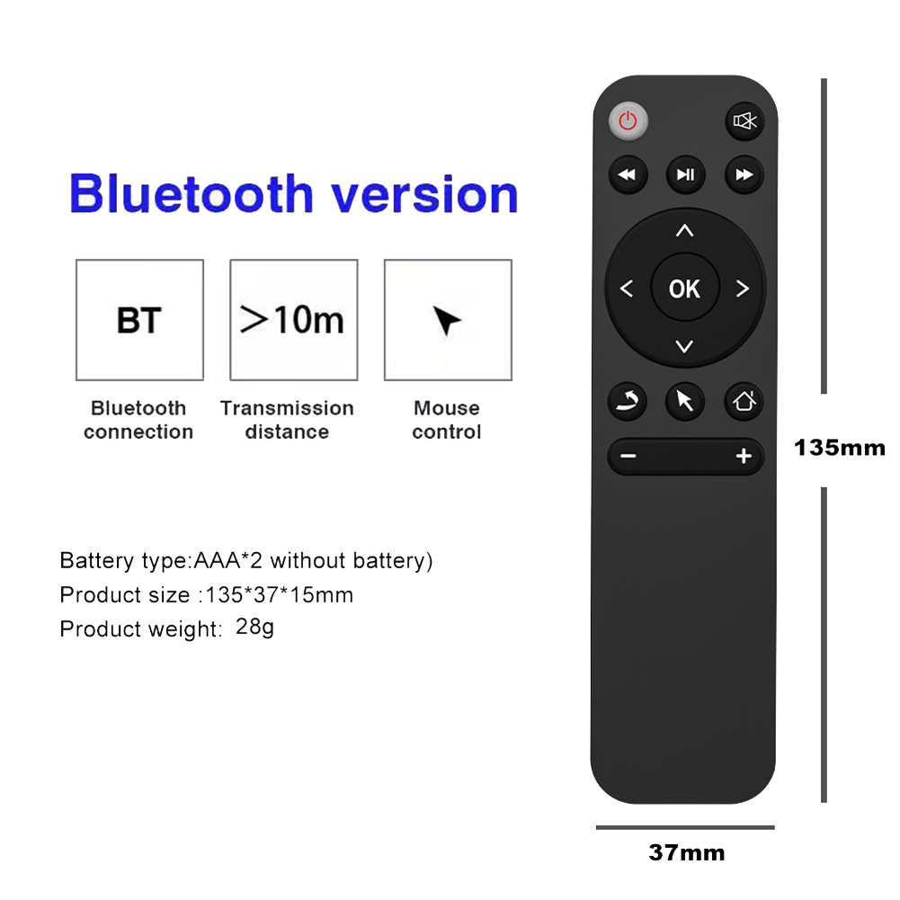 Bluetooth 5.2 Remote Controller Smart Control for Smart Tv Box Phone Computer Pc Projector Etc. 