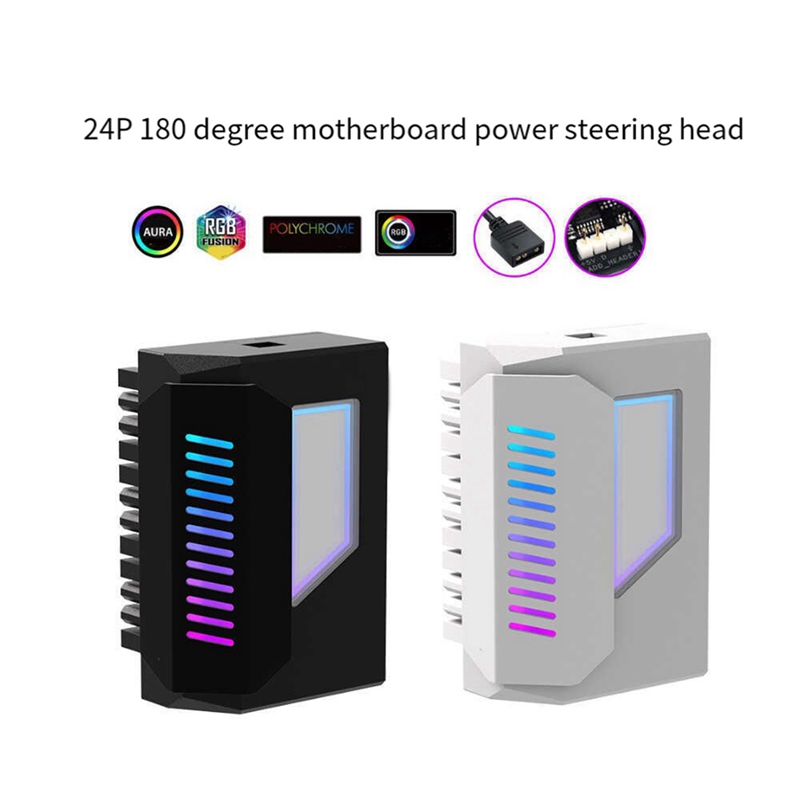 ATX 24Pin Adapter 180 Degree ARGB Adapter 5V Synchronization For Desktop PC Motherboard DIY Computer Accessories. 
