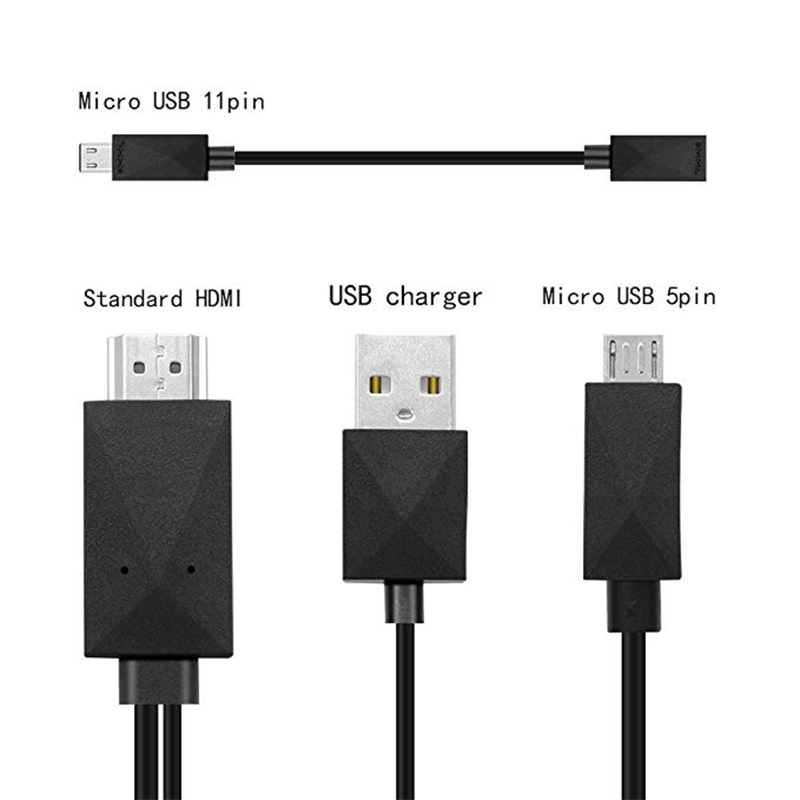 (NEW)5 Pin & 11 pin Micro USB HDMI 1080p HD TV cable adapter for Android phone. 