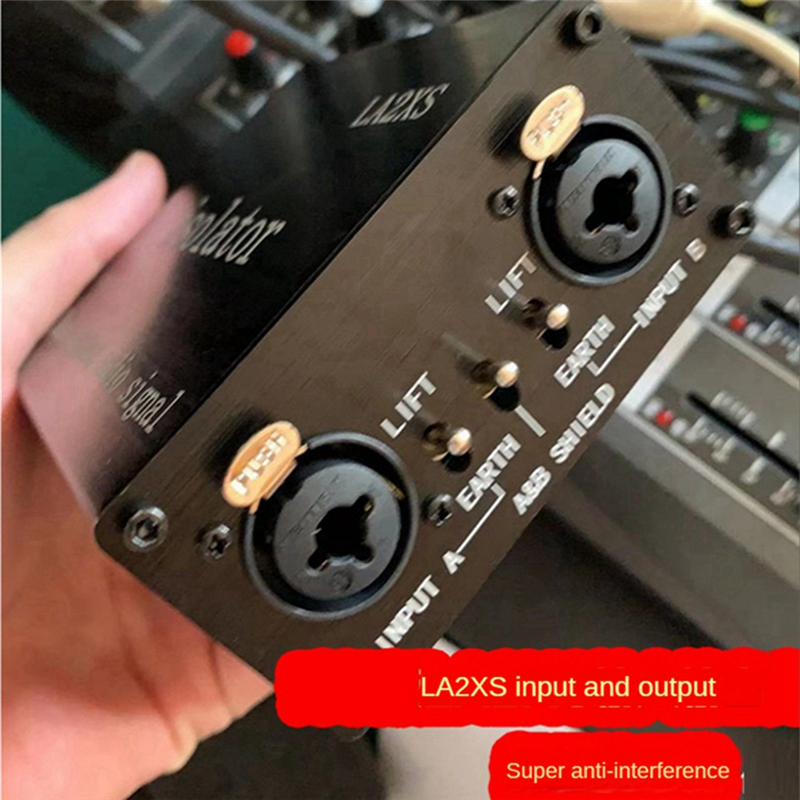 1 PCS LA2XS Audio Isolator Noise Reduction Filter Eliminates Current Noise Dual-Channel 6.5 XLR Mixer Audio Isolators. 