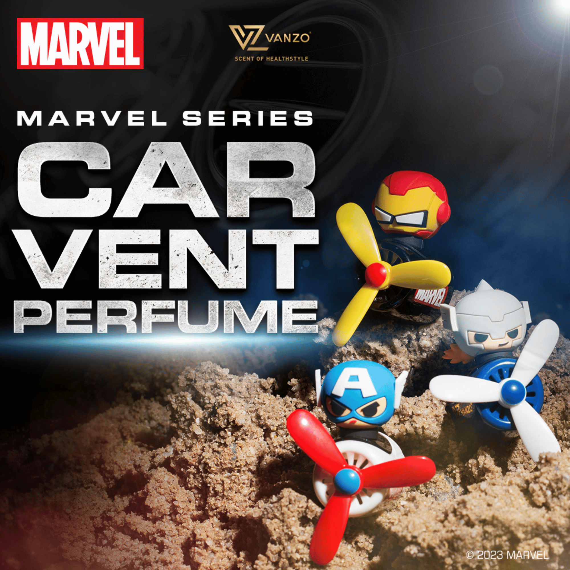 VANZO Marvel Series Car Vent Perfume 4g x 2 (Iron Man). 